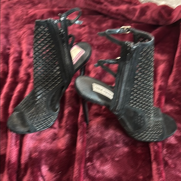 Steve Madden Black Lattice Heeled Boots - Picture 1 of 3